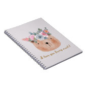 Ik hou veel van je! Beer met Floral Wreath Notitieboek (Rechterzijde)