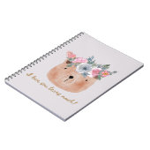 Ik hou veel van je! Beer met Floral Wreath Notitieboek (Linkerzijde)