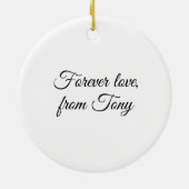 "Ik hou veel van je bes" met aardbeien Keramisch Ornament (Achterkant)