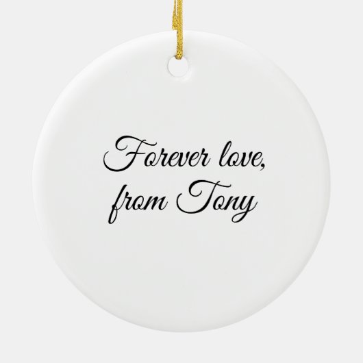 "Ik hou veel van je bes" met aardbeien Keramisch Ornament (Achterkant)