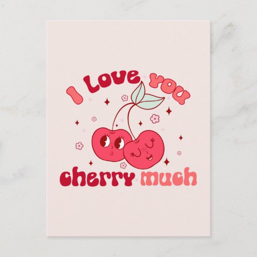 Ik hou veel van je Cherry Briefkaart (Voorkant)