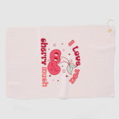 Ik hou veel van je Cherry Golfhanddoek (Horizontaal)