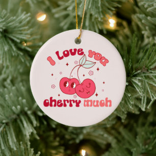 Ik hou veel van je Cherry Keramisch Ornament