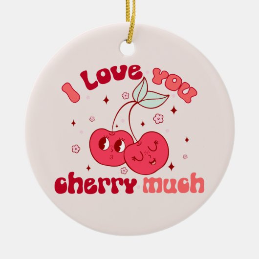 Ik hou veel van je Cherry Keramisch Ornament (Voorkant)