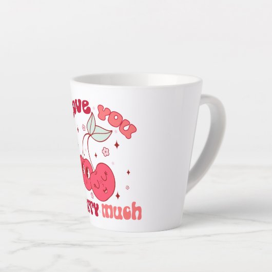 Ik hou veel van je Cherry Latte Mok (Rechterhoek)