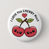 Ik hou veel van je Cherry Ronde Button 5,7 Cm (Voorkant)