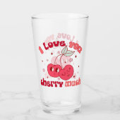 Ik hou veel van je, Cherry | Schattige & Punny Che Glas (Achterkant)