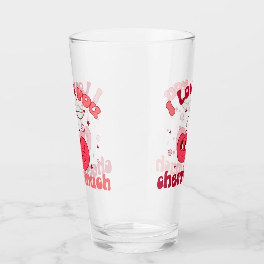 Ik hou veel van je, Cherry | Schattige & Punny Che Glas (Rechts)
