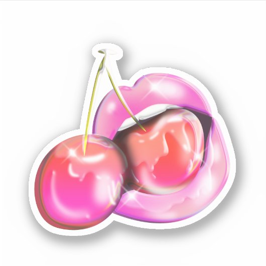 Ik hou veel van je Cherry Sticker (Voorkant)