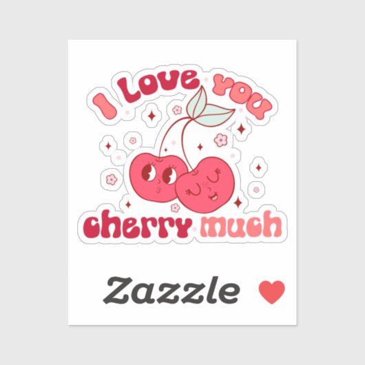 Ik hou veel van je Cherry Sticker (Vel)