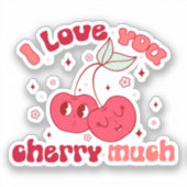 Ik hou veel van je Cherry Sticker (Voorkant)