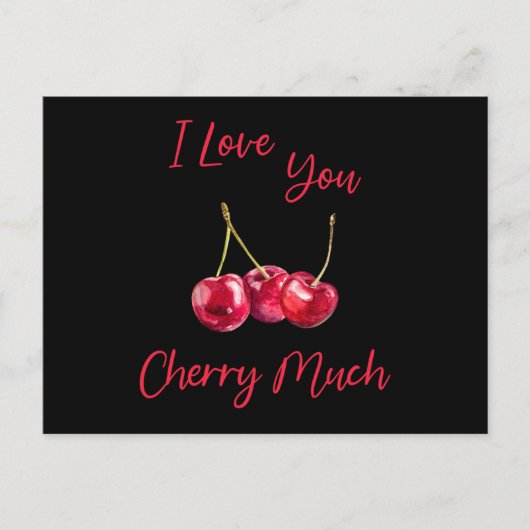 Ik hou veel van je Cherry Uitnodiging Briefkaart (Voorkant)