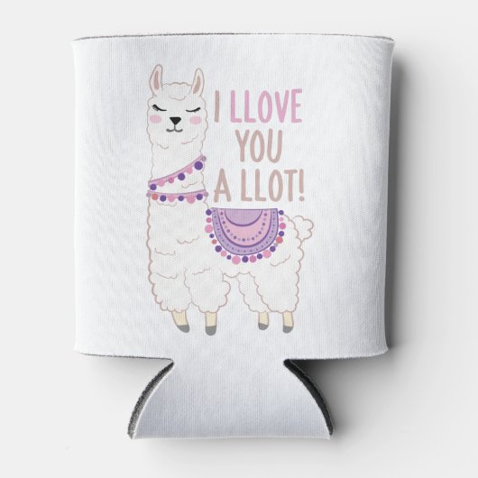 Ik hou veel van je - Funny Llama Blikjeskoeler (Voorkant)