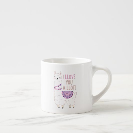 Ik hou veel van je - Funny Llama Espresso Kop (Rechts)