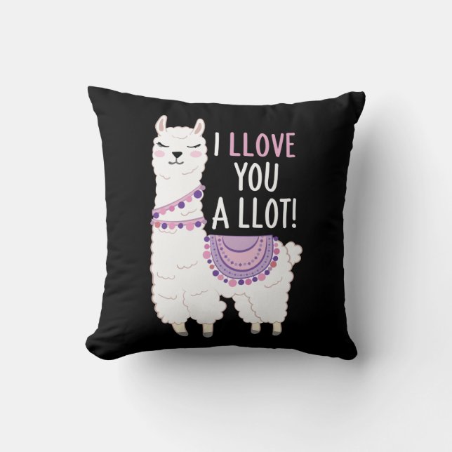 Ik hou veel van je - Funny Llama Kussen (Voorkant)