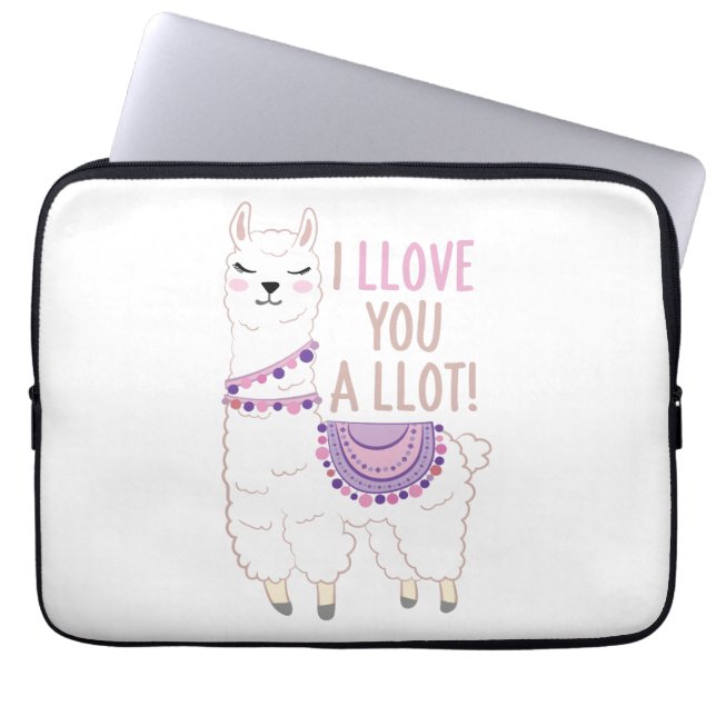 Ik hou veel van je - Funny Llama Laptop Sleeve (Voorkant)