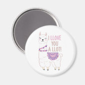 Ik hou veel van je - Funny Llama Magneet (Voorkant / Achterkant)