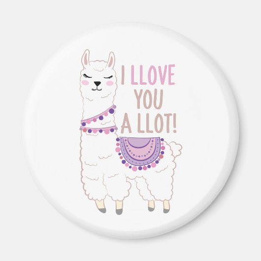 Ik hou veel van je - Funny Llama Magneet (Voorkant)