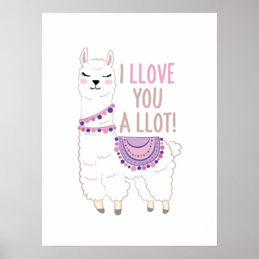 Ik hou veel van je - Funny Llama Poster (Voorkant)