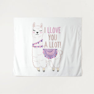 Ik hou veel van je - Funny Llama Wandkleed