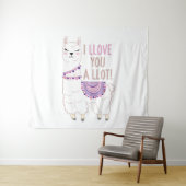 Ik hou veel van je - Funny Llama Wandkleed (In Situ (horizontaal))