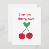 Ik hou veel van je kersen Valentijn Informatiekaartje (Voorkant / Achterkant)