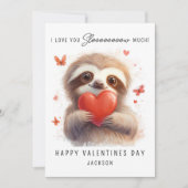 Ik hou veel van je | luiaard Valentijnsdag Feestdagenkaart (Voorkant)