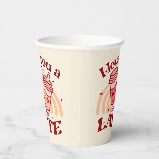 Ik hou veel van je | Schattigee koffiebekerwoordsp Papieren Bekers (Rechts)