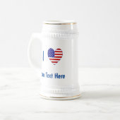 Ik hou (Vlag VS Hart) van jouw blauwe tekst Bierpul (Voorkant links)