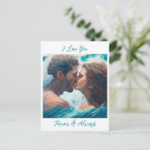 Ik hou voor altijd van je en altijd romantisch briefkaart (Staand voorkant)