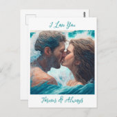 Ik hou voor altijd van je en altijd romantisch briefkaart (Voorkant / Achterkant)