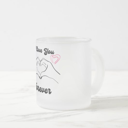 'Ik hou voor altijd van je' mok" Matglas Koffiemok (Voorkant rechts)