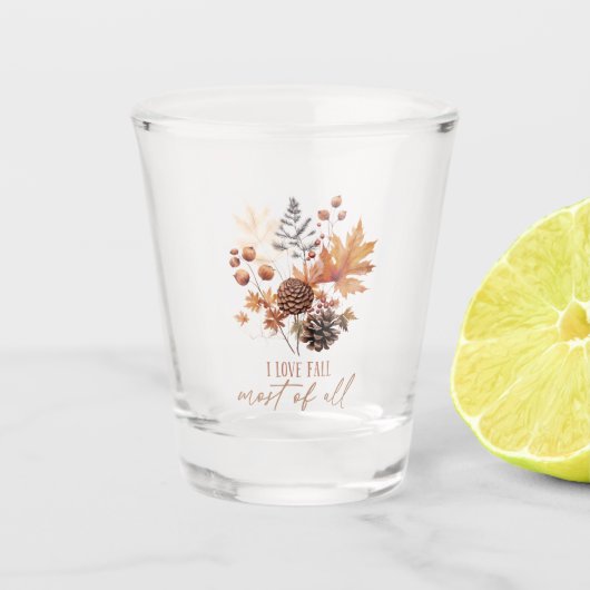 Ik hou vooral van Herfst - bladeren gebladerte Shot Glas (Voorkant)