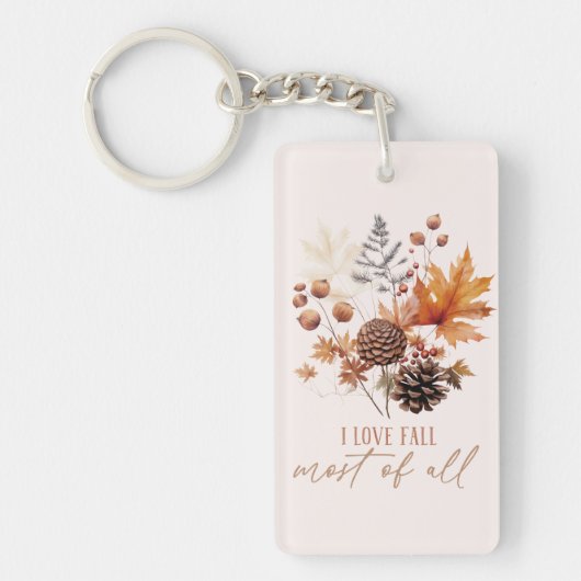 Ik hou vooral van Herfst - bladeren gebladerte Sleutelhanger (Voorkant)