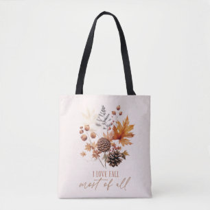 Ik hou vooral van Herfst - bladeren gebladerte Tote Bag
