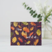 Ik hou vooral van herfst / herfst briefkaart (Staand voorkant)