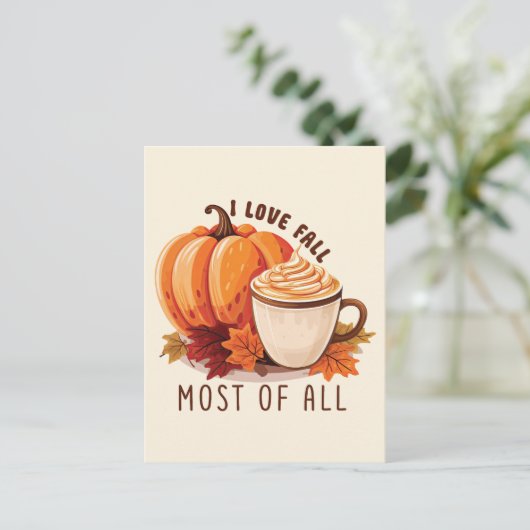Ik hou vooral van Herfst - Latte & Autumn Vibes Briefkaart (Staand voorkant)