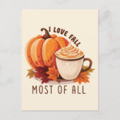Ik hou vooral van Herfst - Latte & Autumn Vibes Briefkaart (Voorkant)