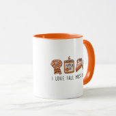 Ik hou vooral van Herfst, retro Herfst Doodle Mok (Voorkant rechts)