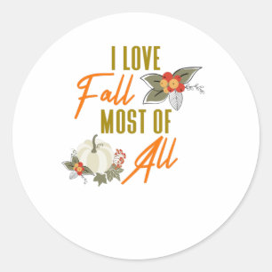 Ik hou vooral van Herfst Ronde Sticker
