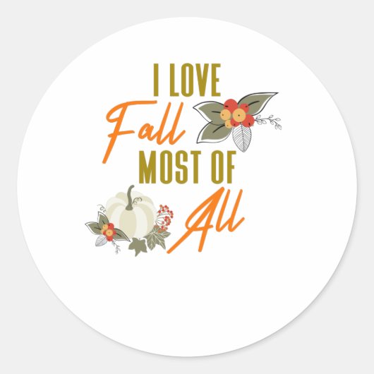 Ik hou vooral van Herfst Ronde Sticker (Voorkant)