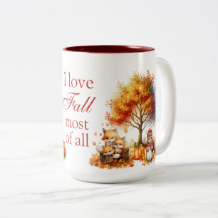 Ik hou vooral van Herfst Tweekleurige Koffiemok