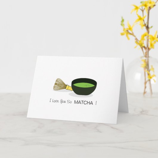 Ik hou zo van je, MATCHA! Dubbele wenskaart Kaart (Gele Bloem)