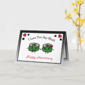 Ik hou zo van je Sushi Pun Kaart (Gele Bloem)