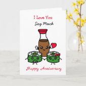 Ik Hou Zo Veel Van Jou Sushi Pun Kaart (Gele Bloem)