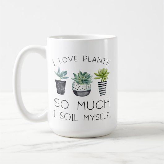 Ik hou zo veel van planten koffiemok (Links)