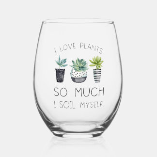 Ik hou zo veel van planten wijnglas zonder voet