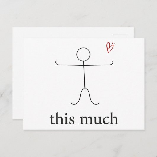 Ik hou zoveel van je. Echtgenote, vriendin, vriend Briefkaart (Voorkant / Achterkant)