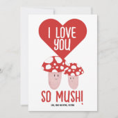 Ik hou zoveel van je Grappige Paddenstoel Valentij Feestdagenkaart (Voorkant)