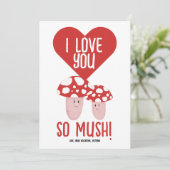 Ik hou zoveel van je Grappige Paddenstoel Valentij Feestdagenkaart (Staand voorkant)